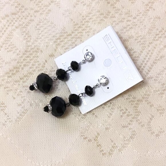 NEW Handcrafted Black Beads Drop Earrings Women Fashion Jewelry Gifts - Picture 4 of 4